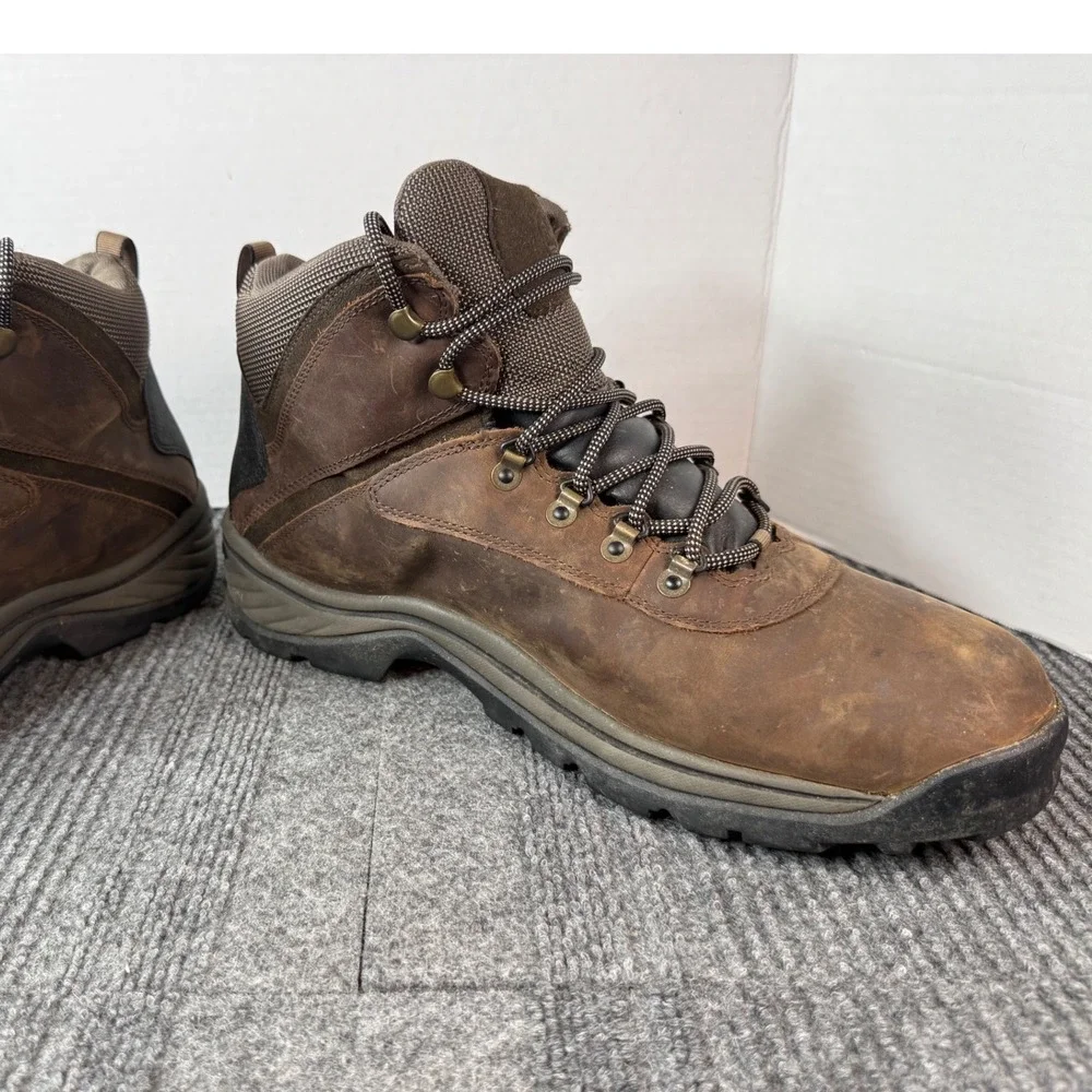 Timberland White Ledge Waterproof Hiking Boots Mens 15W Brown Leather A5546